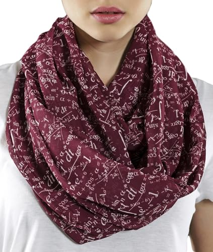 Etwoa Claret Red Mathematics Infinity Scarf Circle Geek Scarf