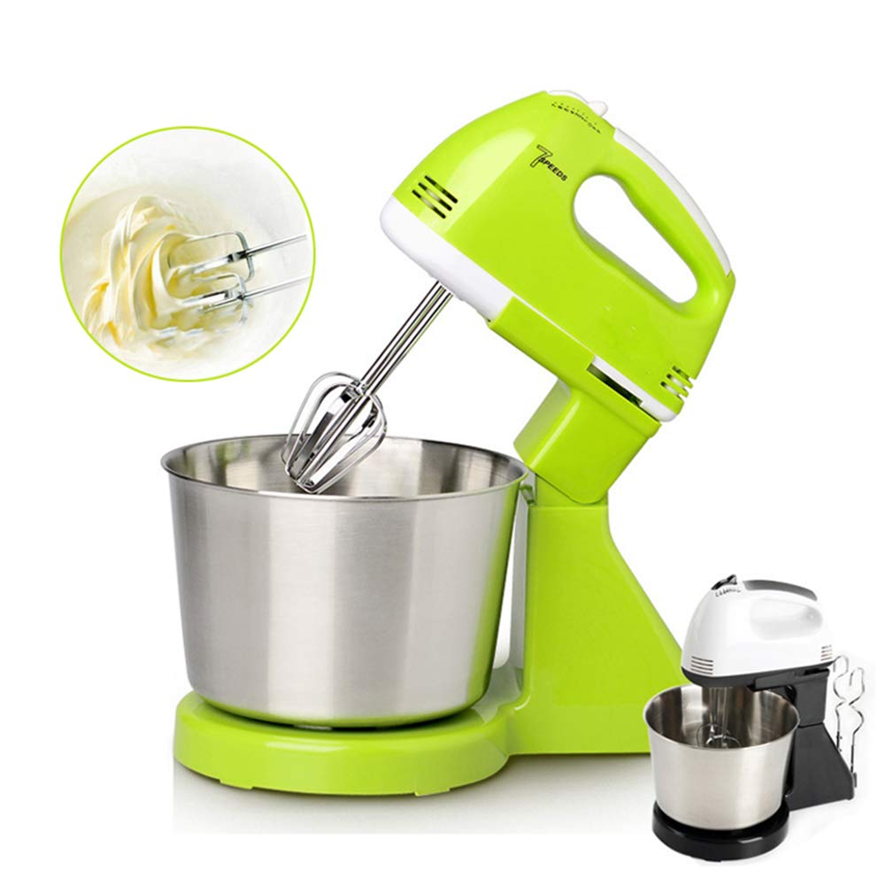 Elettrico 1500W Alimentari Mixer Tavolo e Basamento della Torta Dough Mixer Egg palmare battitore Cottura Panna da Montare Macchina 7 velocità Includere Beaters e la Pasta Ganci,Verde