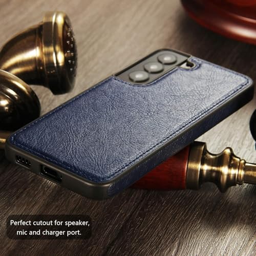 Image of Luxury Leather for Samsung Galaxy S24 5G Back Cover Case (Blue)