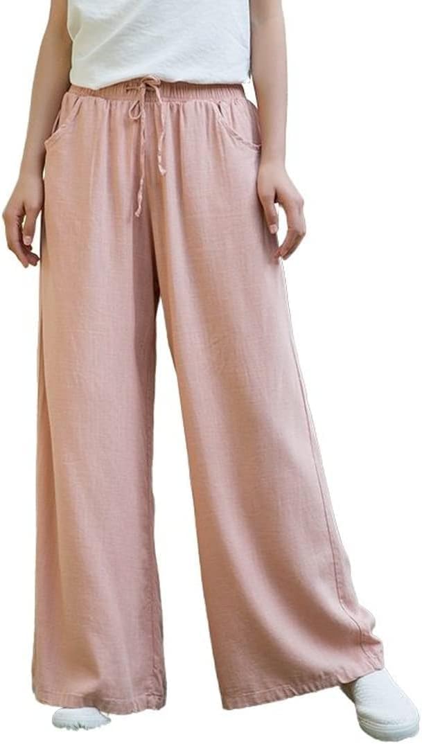 Lazutom Pantalones De Algodón Y Lino Para Mujer, Estilo Zen