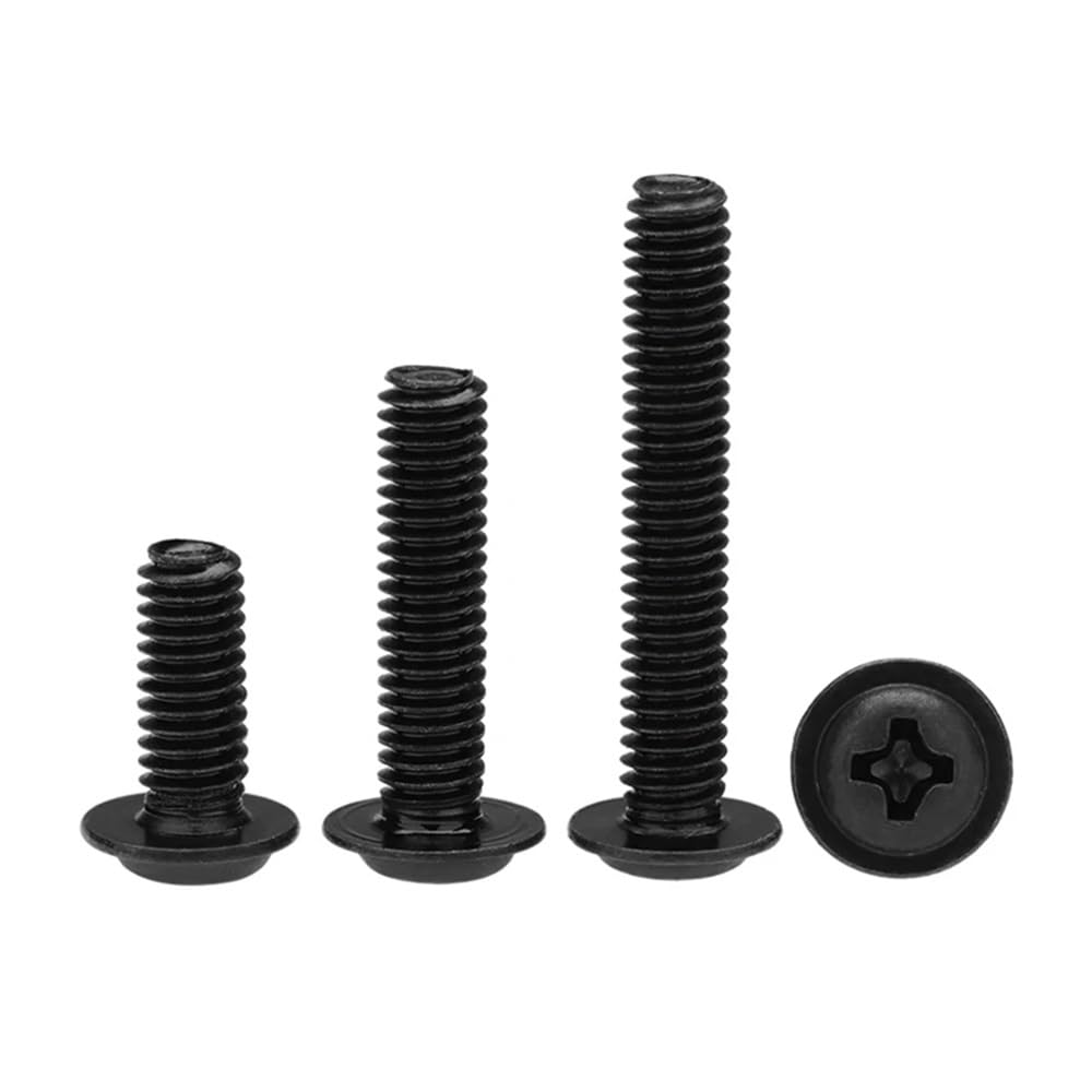 Viti Testa Ronda Con Collare M2 M2,5 M3 M4 - Acciaio Carbonio Nero Zincato - Croce Phillips