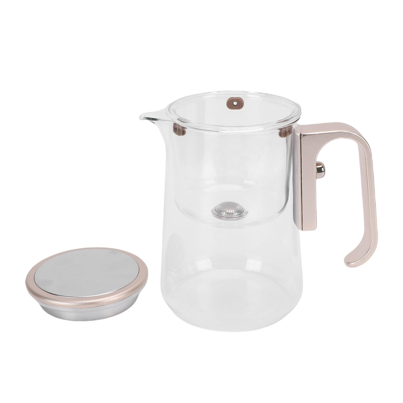 Glas-Teekanne, 800 Ml, Transparentes Design, Benutzerfreundlich, Leicht zu Reinigen, Wassertrennfunktion, Ergonomische Magische Teekanne mit Sieb für Losen Tee, Teebereiter