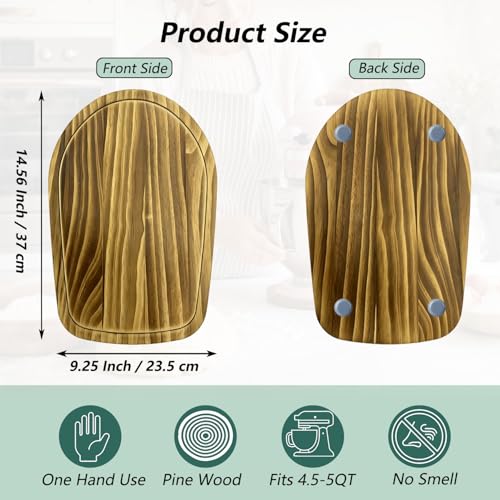 Image of Solid Pine Wood Mixer Slider Mat - Compatible with KitchenAid 4.5-5 Qt Tilt-Head Stand Mixer, Artisan & Classic - Scratch-Resistant, Easy Glide, Heavy-Duty Kitchen Appliance Mat