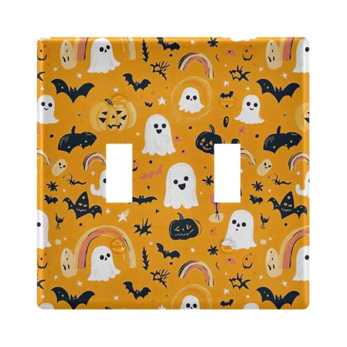 UMIRIKO Halloween Pumpkins Ghosts Bats Light Switch Cover Plate Covers Decorative Double Toggle Home Decor 202b7105