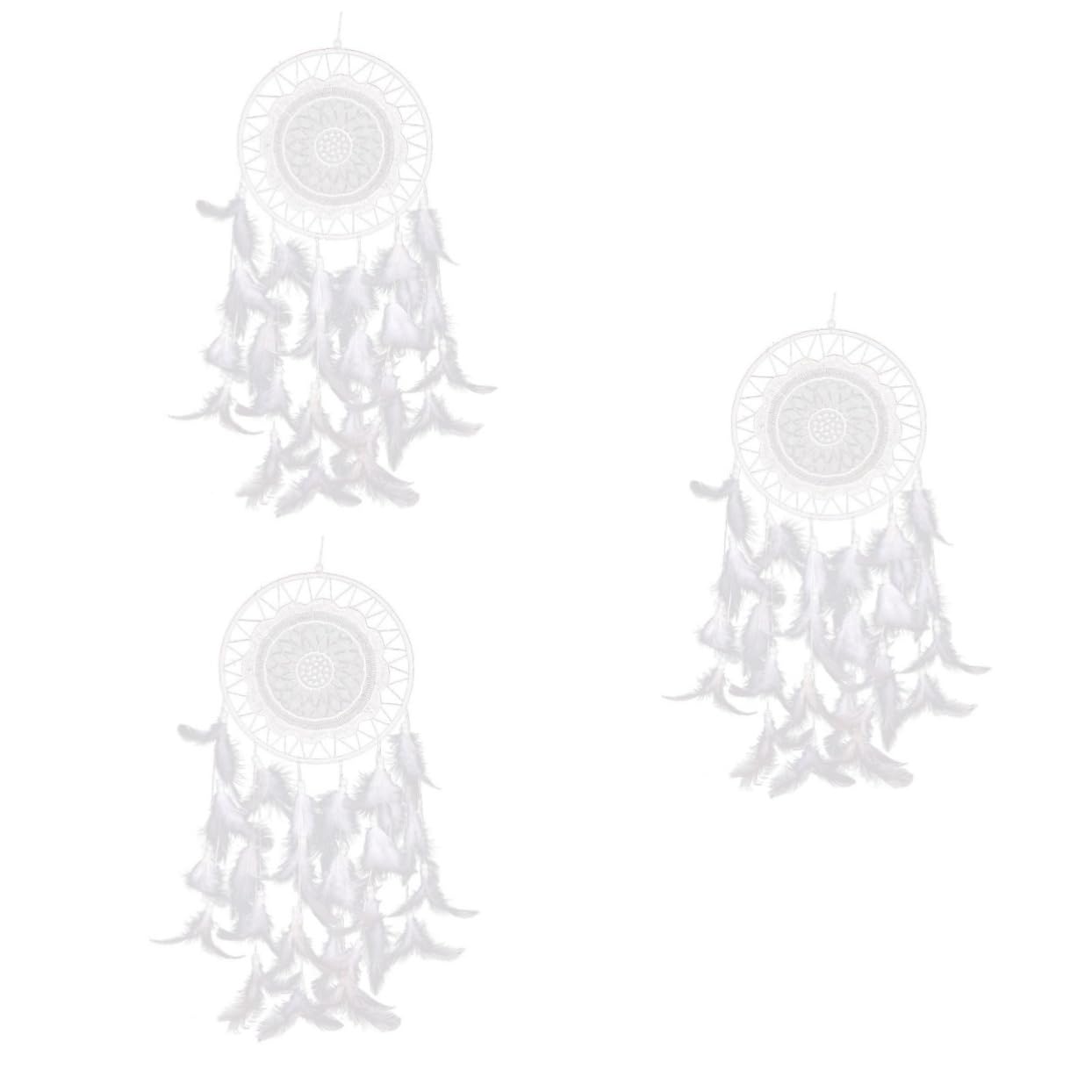 Amosfun 3stücke Handgefertigter Dreamcatcher Mit Weißer Spitze Und Perlen Und Autodekoration Für Harmonisches Zuhause Als Für Besondere Anlässe