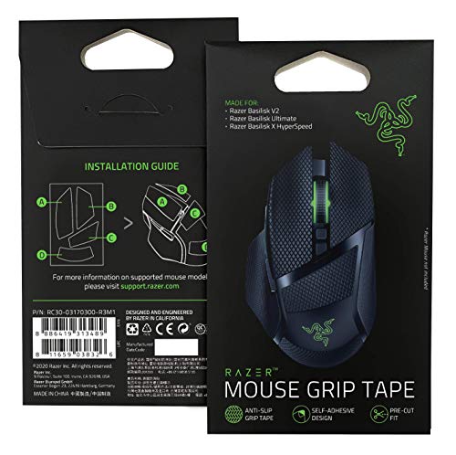 Razer Mouse Grip Tape - for Razer Basilisk Ultimate Basilisk V2 Basilisk X Hyperspeed: Anti-Slip Grip Tape - Self-Adhesive Design - Pre-Cut