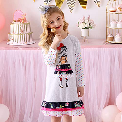 Vikita Toddler Girls Dresses Long Sleeve Girl Dress For Kids 3-8 Years Lh3660, 6T #TOP4