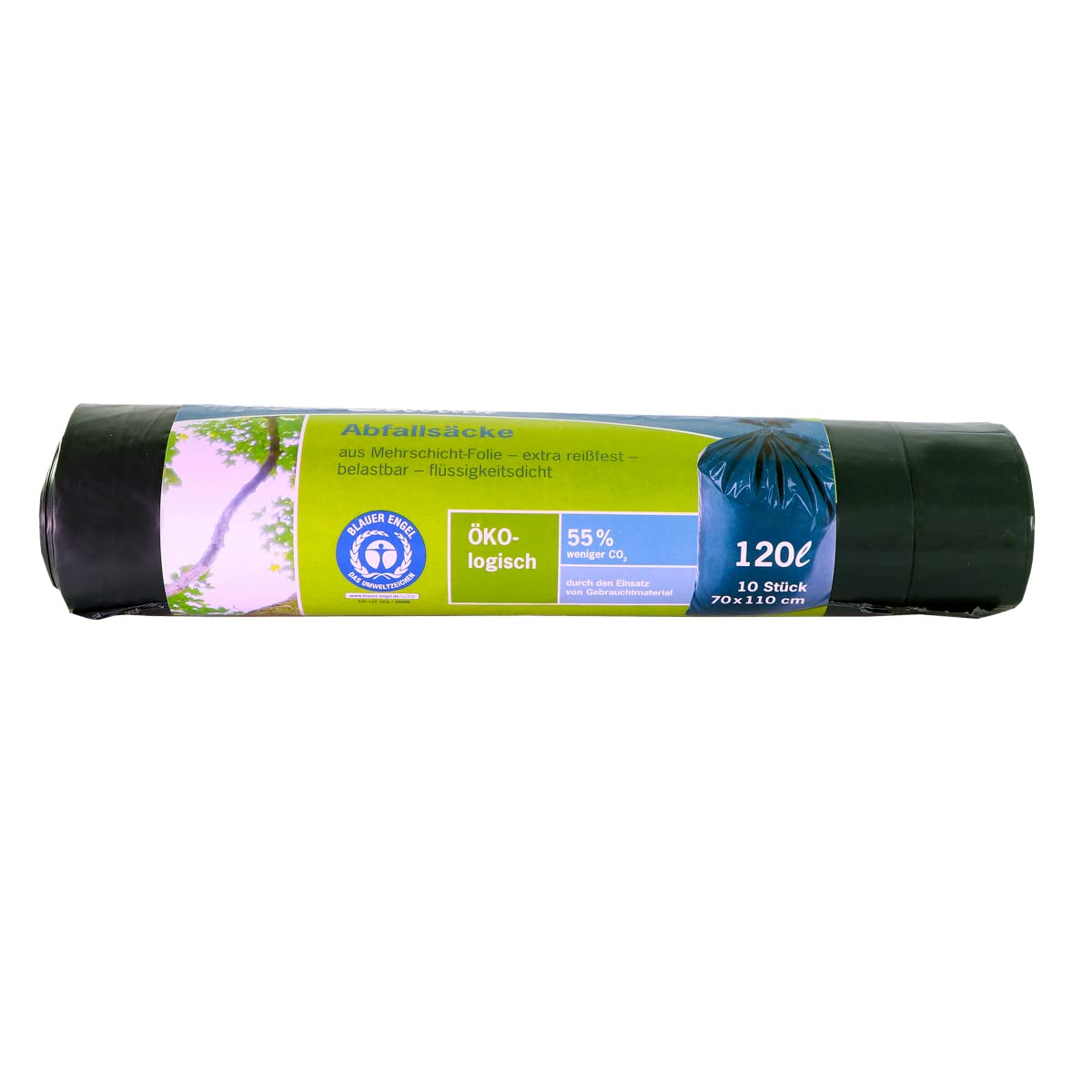 inapa Bolsas de basura para jardín Secolan de 120 litros, resistentes, 100% reciclables, 1 rollo de 10 unidades