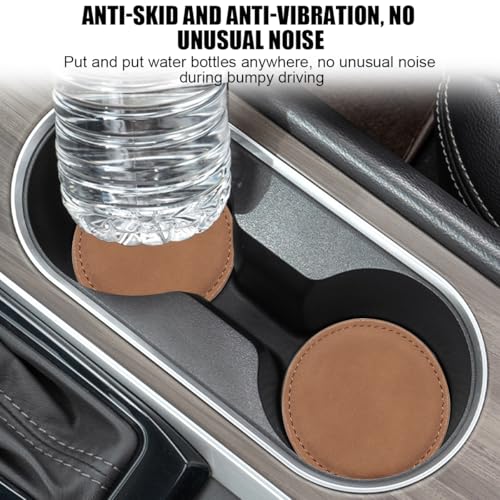 Portavasos para auto, 2 unidades, antideslizante, marrón miniatura 4