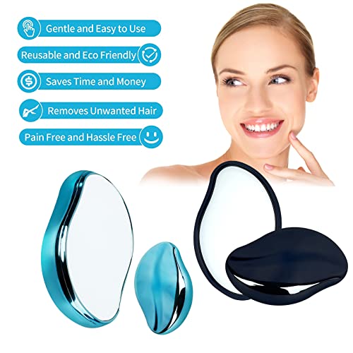 2-Pcs-Crystal-Hair-Eraser-for-Women-and-Men-Reusable-Crystal-Hair-Remover-Portable-Magic-Painless-Exfoliation-Hair-Removal-Tool-Washable-Magic-Hair-Eraser-for-Back-Arms-LegsBlue-Black
