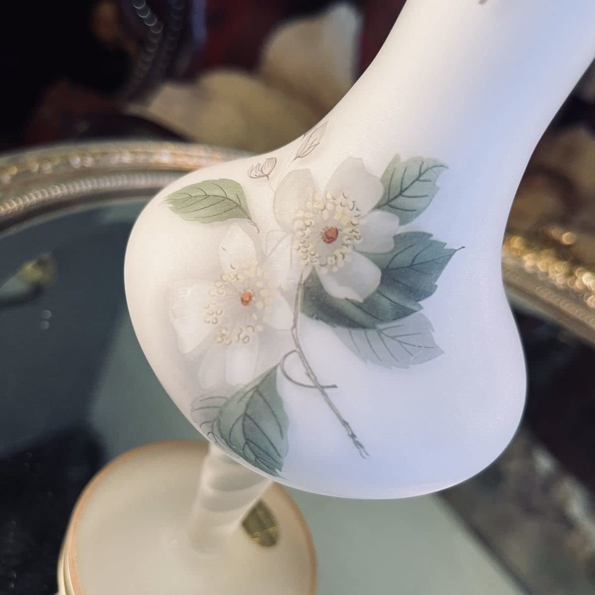 湯布院アンティーク ベネチアンガラス フラワーベース大花瓶 ハンドメイドグリーン 湯布院アンティーク ベネチアンガラス フラワーベース大花瓶