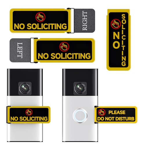 Universal Metal Doorbell Cover – Rotatable “DO NOT DISTURB” & “NO SOLICITING” Signs, Tool-Free Installation, Fits Ring & Blink, Covers Any Doorbell Button, (Doorbell Not Included)