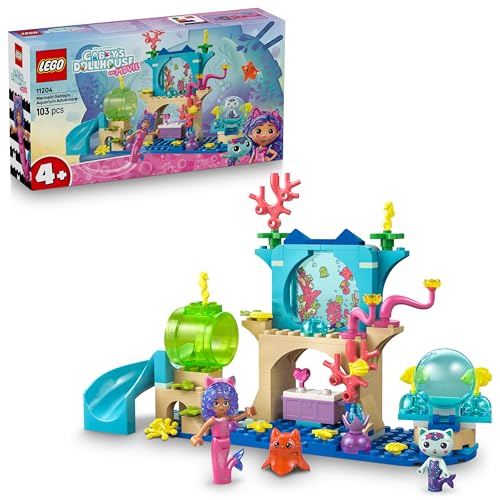 LEGO Gabbys Dollhouse Mermaid Gabbys Aquarium Adventure 11204 Sea Creature Toy with Ocean Life and Animals Imaginative Building Playset for Kids Aged 4 and over (103 Pieces)