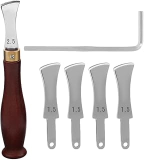 Multifunctional Leather Craft Tool Set for DIY Hobbyists | Stainless Steel and Wood Build, Precision Edge Creaser Scriber, Portable Rust Resistant Design, 1.0 1.5 2.0 2.5