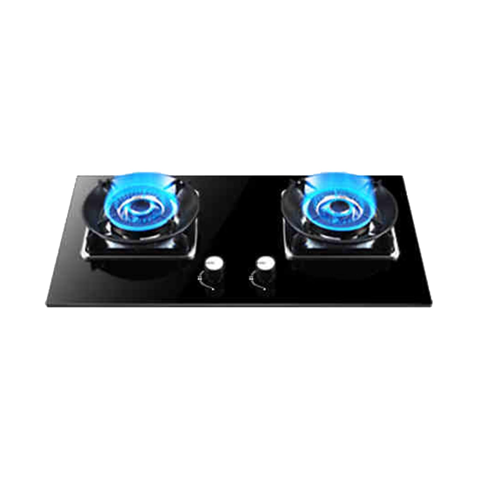 UGTFFT Portable 2 Burner Gas Cooker Efficient Tabletop Indoor Gas Cooker with Flame Fault Protection and Cast Iron Grate (NG)