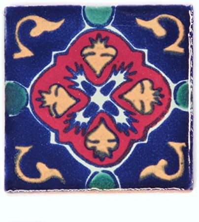 Ceramic Mexican Tile – 5cm- Handmade and Ethically Traded by Tumia LAC – 25 Pack