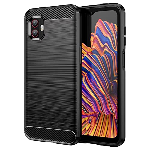 Topme Custodia in Silicone per Samsung Galaxy XCover6 Pro (6.6' Inches), [custodia per Telefono in Stile Spazzolato] - Nero