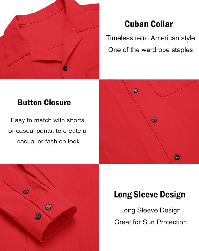 Image of Combo of Men's Casual Cotton Blend Shirt || Long Sleeve Button Down with Spread Collar | Lightweight Breathable Fabric | Stylish Solid Shirt for Beach, Office & Everyday Wear Pack of 2
