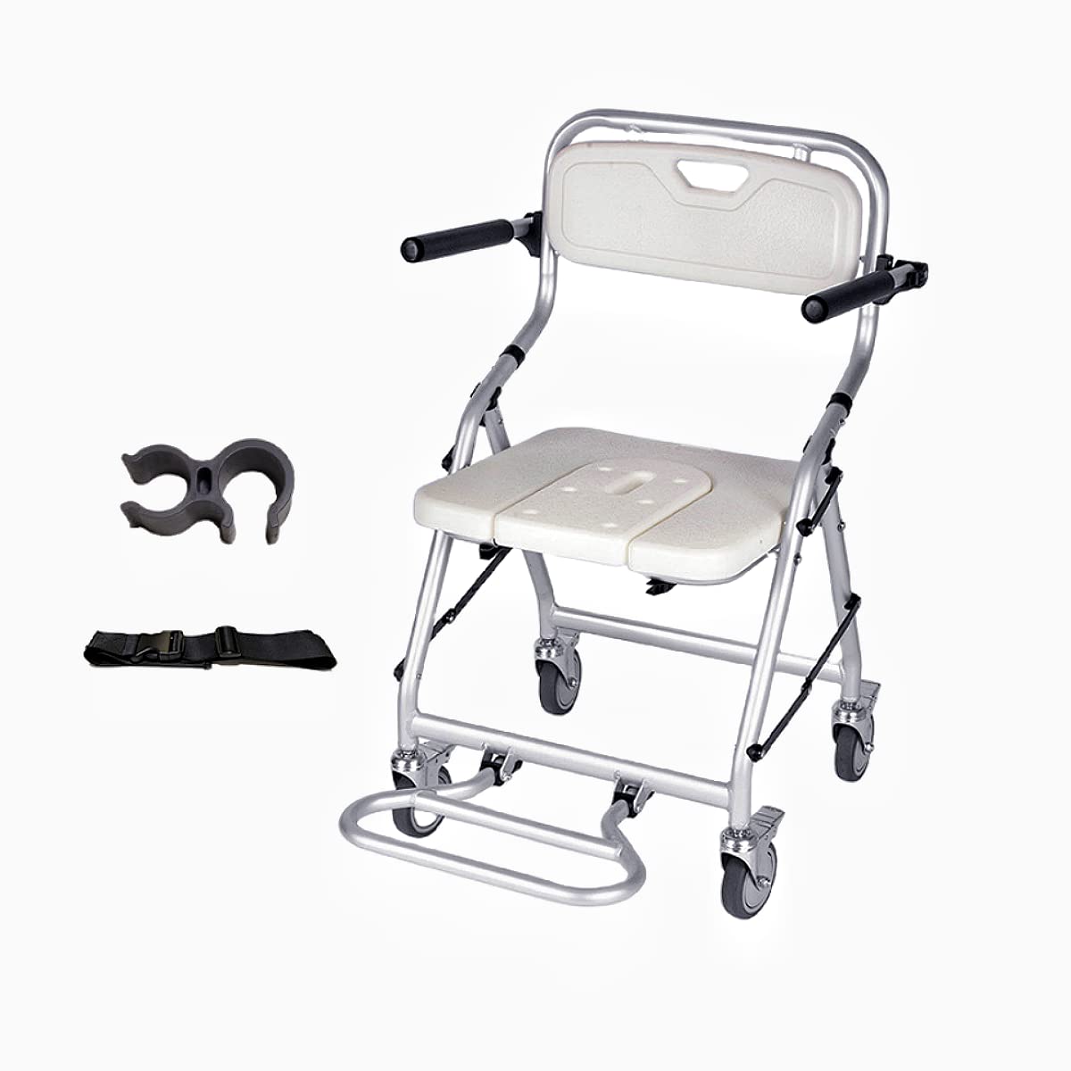 Amazon | 折りたたみ 入浴用車いす 介護 シャワーチェア ブレ一キ付き  