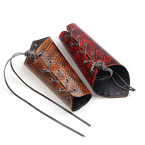 image for VolksRose Leather Archery Arm Guard, Adjustable Hunting Shooting Arm G