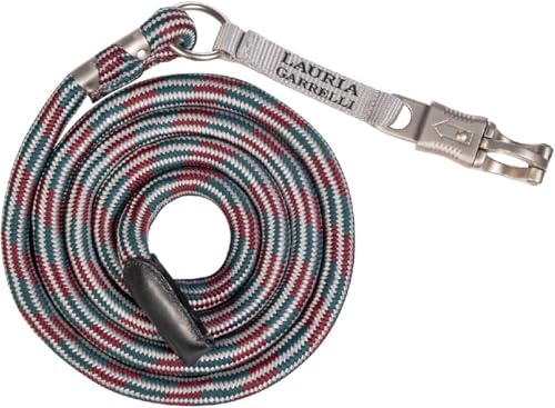 Longe HKM Livigno 180 cm Gris Pierre avec mousqueton anti-panique pour cheval