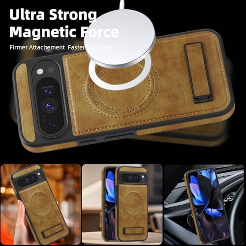 Protection Google Pixel 10 Pro XL étui cuir antichoc marron JD - 4