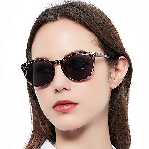 Image of MARE AZZURO Round Bifocal Reading Sunglasses Women Large Outdoor Readers 1.00 1.50 2.00 2.50 3.00 3.50 (Leopard, 150)