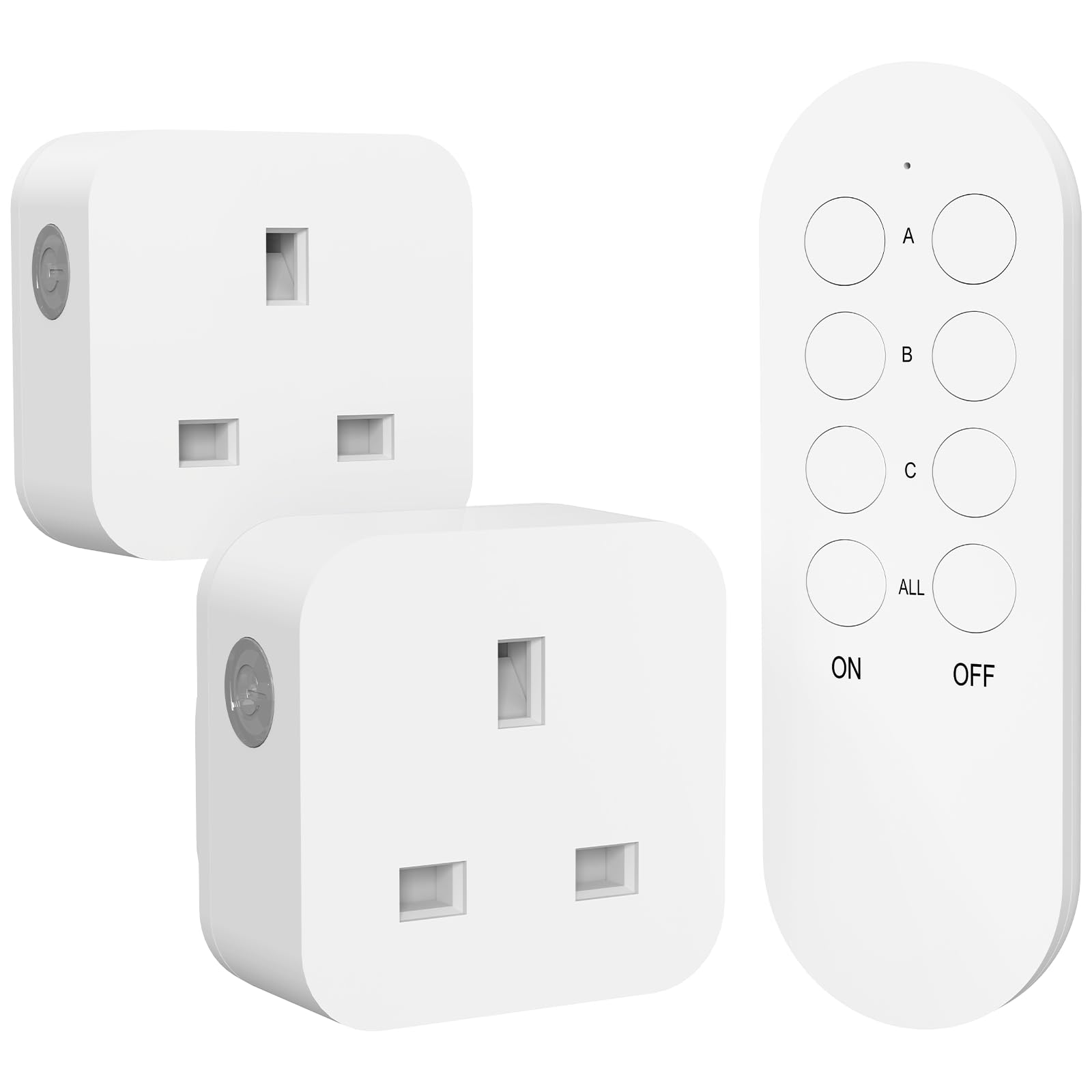 Remote Control Plug Socket, Wireless Light Switch, 2 Pack Sockets and 1 Remote