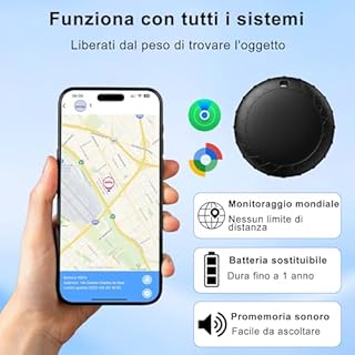 Localizzatore GPS per Auto, 2026 Nuovo GPS Tracker per Auto Compatibile con Android e iOS, Magnetico Nascosto Localizzatore Gps Senza SIM, Tracker tag per Bambini, Auto, Animali Domestici - Nero