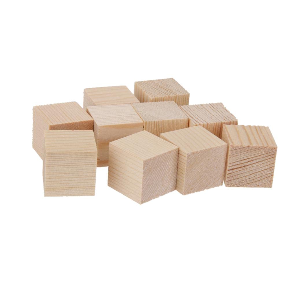 Zestaw 5 12 szt. naturalnych drewnianych klocków ozdobnych do rzemiosła 30 mm