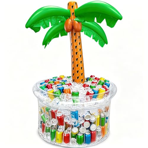 Inflatable Palm Tree Cooler, 200+ Drinks Super Large Capacity, Pool Party Decoration, Luau Party...