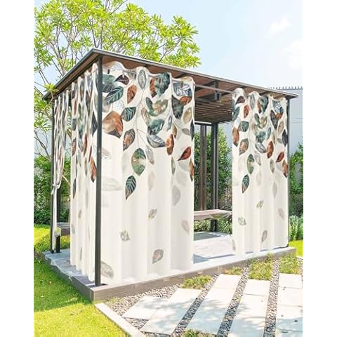 EZON-CH Waterproof Outdoor Curtains for Patio Cover