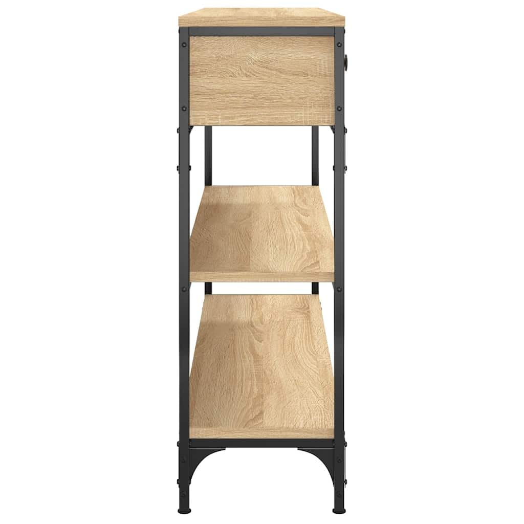 vidaXL Mesa Consola, Mesita de Sofá con Almacenaje, Mesa Auxiliar, Mesa para Pasillo Salón Entrada Recibidor, Madera de Ingeniería Roble Sonoma
