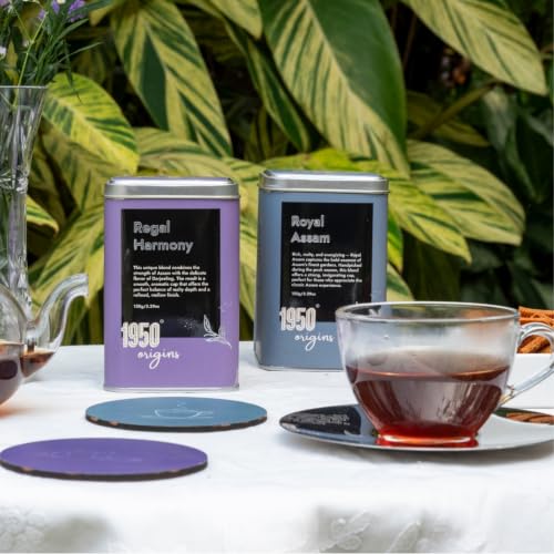 Image of 1950 Origins Combo Pack-Royal Assam & Regal Harmony | 100% Pure Loose Leaf Tea| Assorted Black Tea Gift Pack - Premium Assam & Long Leaf Darjeeling Tea|Rich, Strong & Fresh|Tin Caddy,150 gm x2