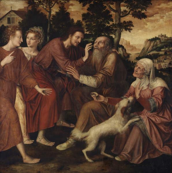 Toile Jan Massys La Guérison de Tobie peinture murale salon 60x90cm