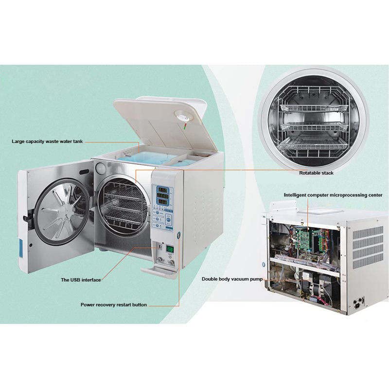 1800W Lab Equipment Table Top Autoclave Class B Series 18L Portable Autoclave Steam Sterilizer