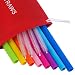Mcool Silicone Straws 8Pcs Straight Smoothies straws for 30&20 oz Tumblers-Reusable Straws Extra Long for Yeti/Rtic/Ozark +4 Brushes+ 1 Red Storage Pouch