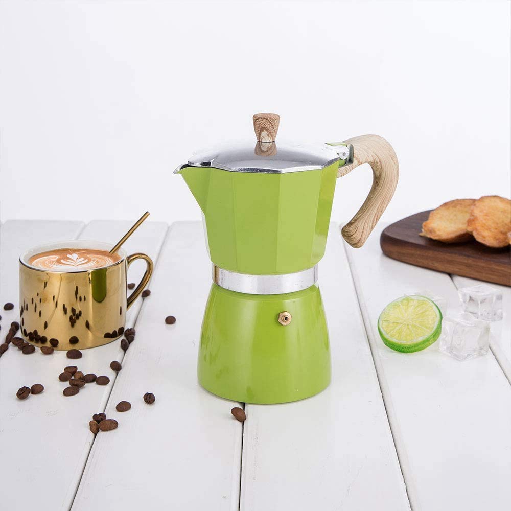 Jcevium - Caffettiera Moka Italiana In Alluminio Da 3 Tazze (Gialla, 150ml)