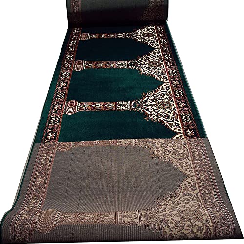Image of Sifa Carpet Hand Washable Zanamaz Prayer Carpet for Masjid(Mosque) - 4x70 Feet Green Color