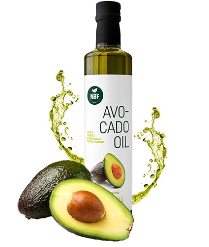 NBF Aceite de aguacate virgen extra (33.81 onzas líquidas) 100% puro, prensado en frío, sin refinar, para cocinar, alto calor, alto punto de humo,