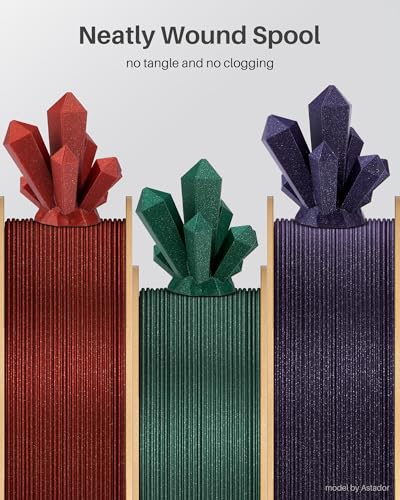 Image of ELEGOO Sparkle PLA Filament 1.75mm Bundle 4KG, Glitter Twinkling 3D Printer Filament Dimensional Accuracy + /- 0.02mm, 4pcs 1kg Spool(2.2lbs) Sparkle Black, Red, Green, Gold