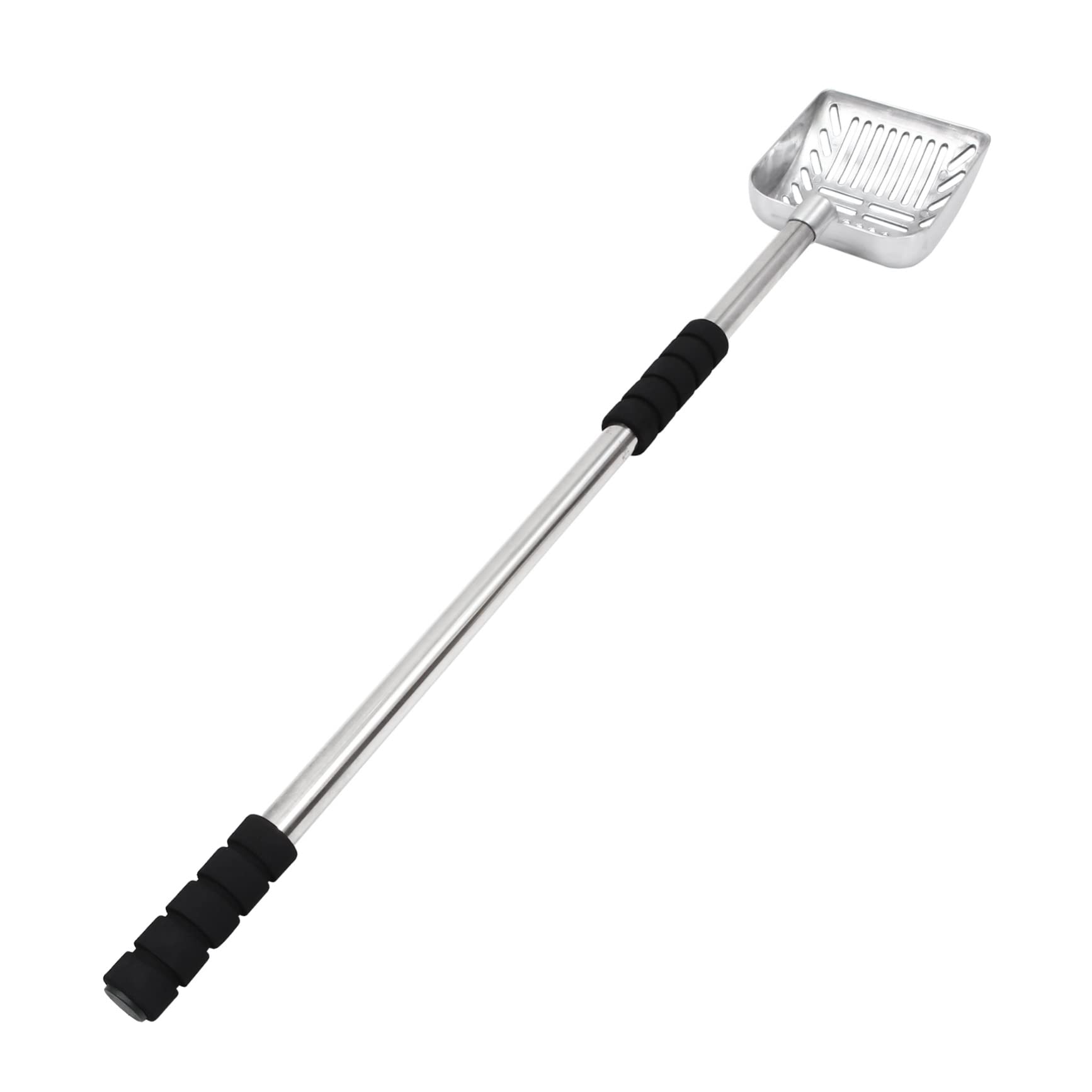 Pelle À Litière Télescopique Métal pour Chats Et Chiens Manche Long Et Confortable Outil Pratique pour Nettoyer La Caisse De Litière Poignée Noire