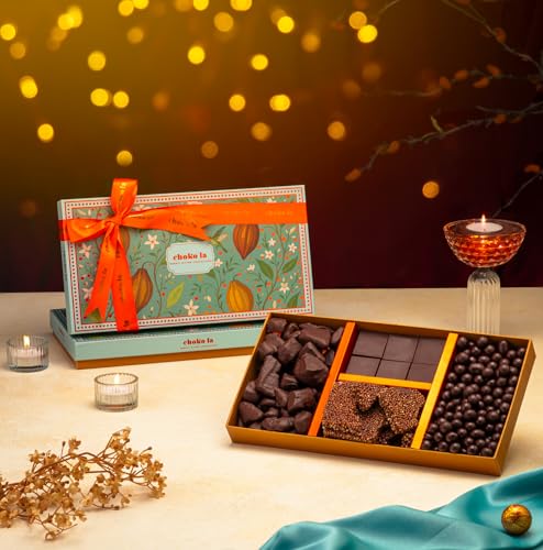 Image of Chokola Harmony Chocolate Hamper- 420G | Assorted Flavours Chocolates with Coated Almonds & Nuts | Premium Chocolate Gift Box for Festivals & Special Occasions