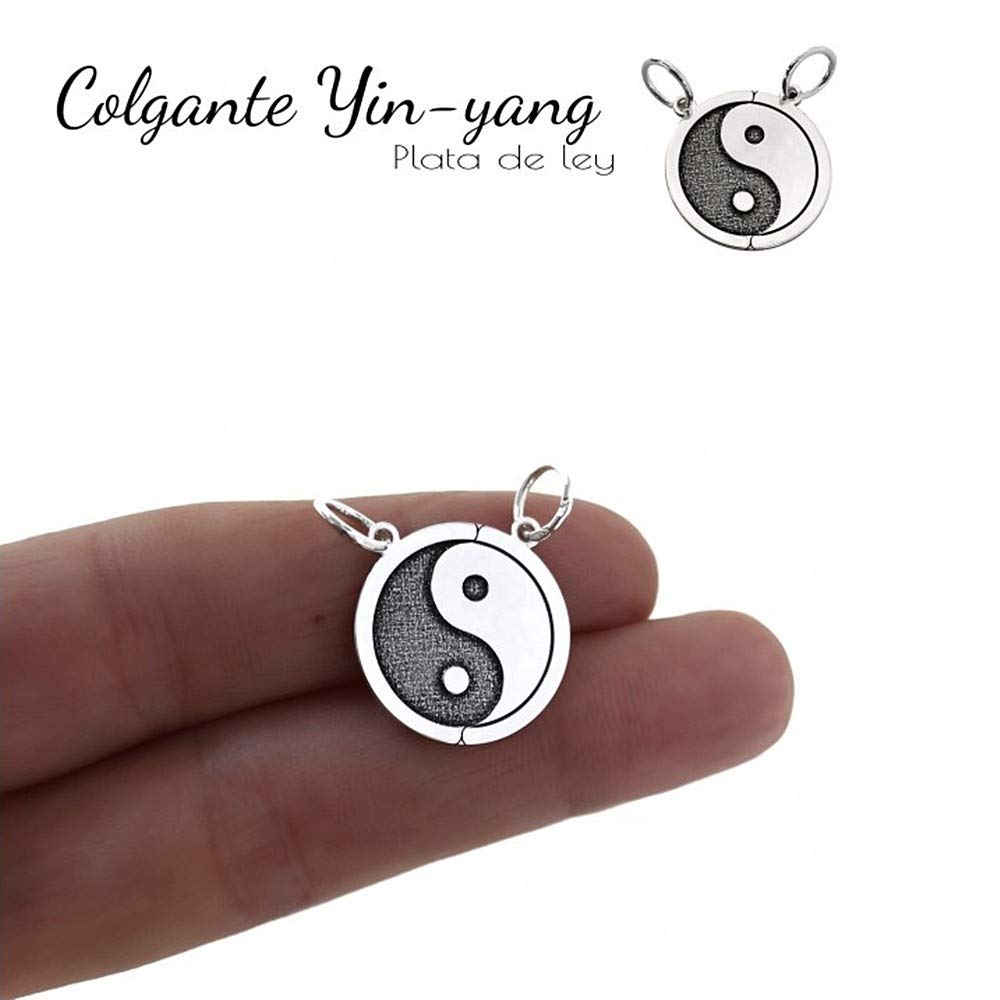 Colgante plata Ley 925m Yin-Yan 18mm. divisible unisex - Personalizable - GRABACIÓN INCLUIDA EN EL PRECIO