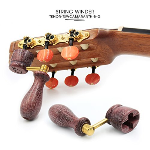 "AMARANTH" Handcrafted Wooden Guitar String Winder by Tenor. Designed For Classical, Flamenco, Acoustic, Electric Guitars and Ukuleles. Made Of Solid Handpicked AMARANTH Wood. Beautiful Vintage Look.
