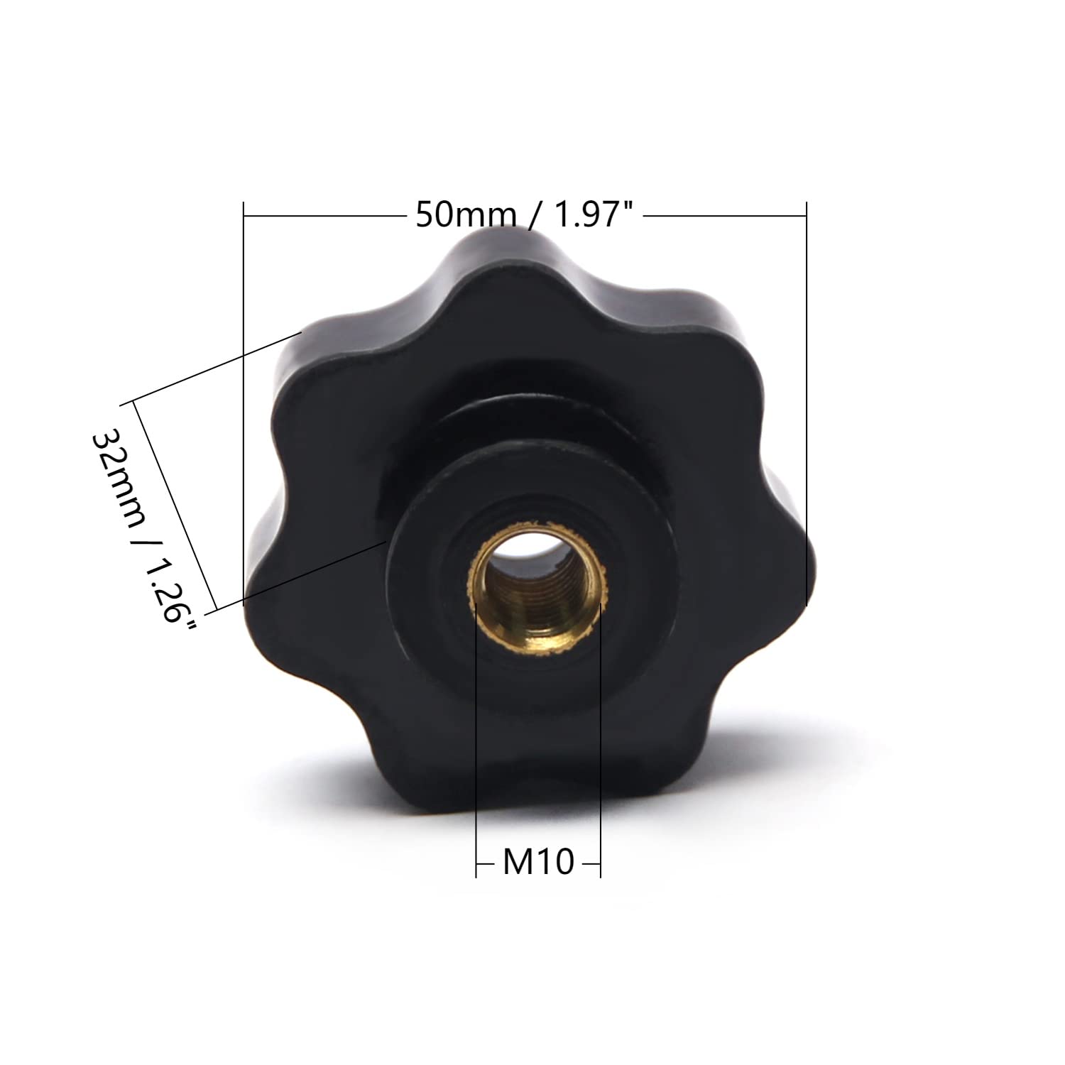 Manopole Bloccaggio M10 - Vite A Stella In Plastica E Acciaio Per Macchinari