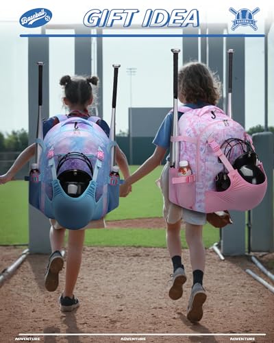 Mochila para equipo de béisbol infantil con almacenamiento ordenado grande 7