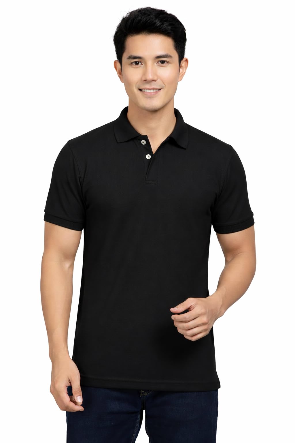 loop stitch Men's Solid Collar Neck T Shirt | Stylish Soft Casual Comfortable Fit Half Sleeve Polo Neck T Shirt for Men's-picture-10