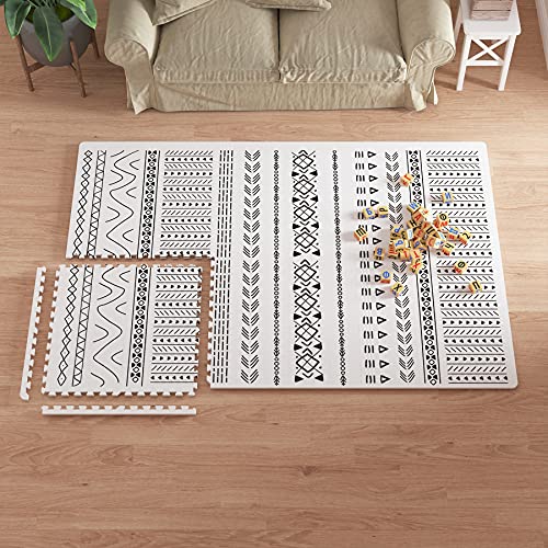 Image of TCBunny Extra Large Baby Play Mat - 4FT x 6FT Foam Puzzle Floor Mat for Kids & Toddlers (Mixed Marks White/Black)