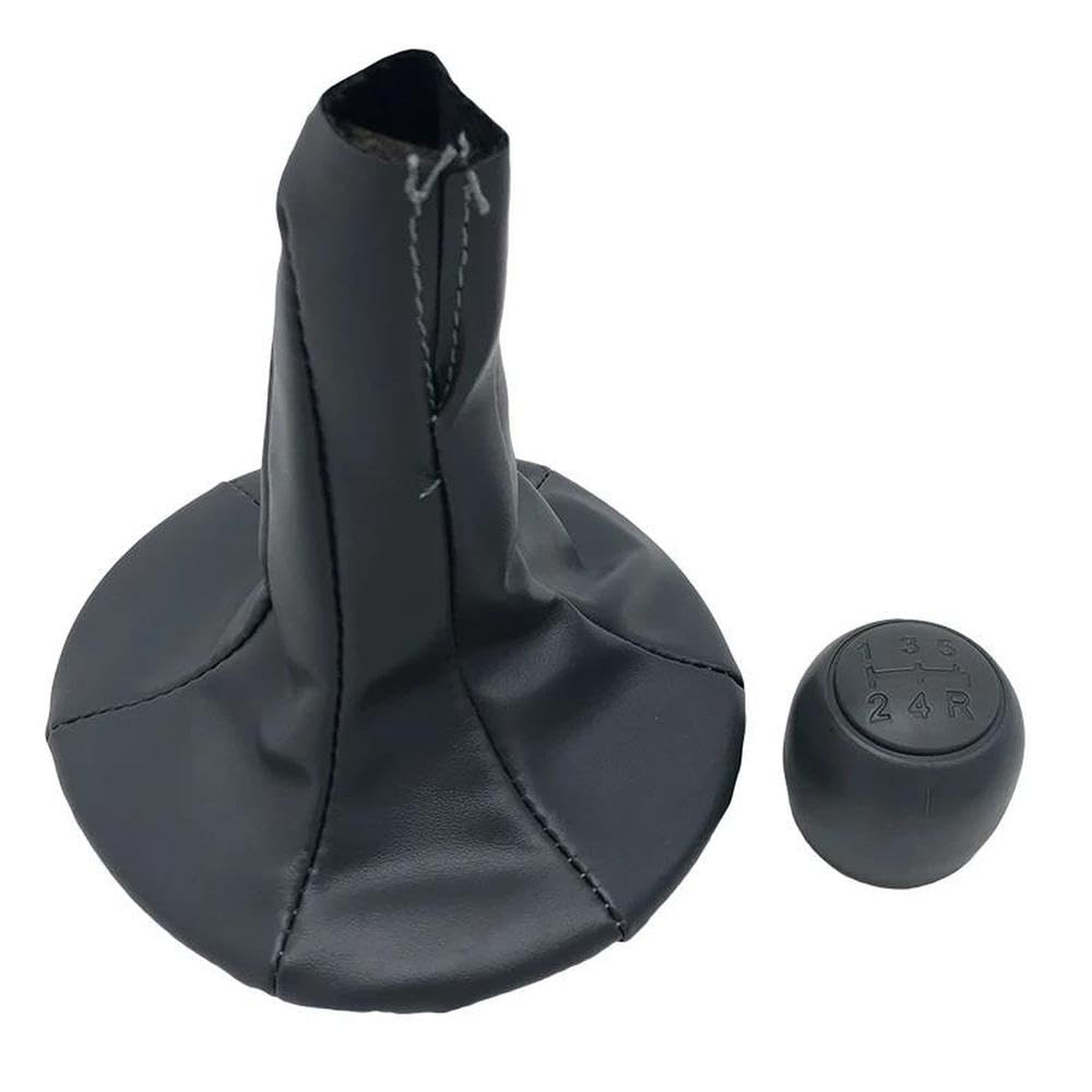 POANBCGY Shift Ball Joint Gear Shift Knob Lever Shifter Gaiter Boot Cover Collar for Fiat Panda 2003-2012 for 500 500C 2007-2013(Black Combo)